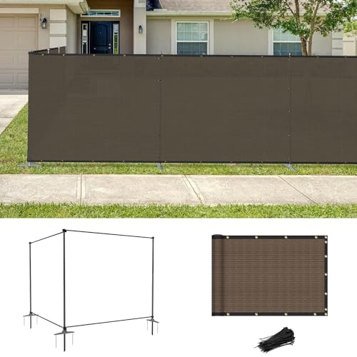 Coarbor Iron Poles Privacy Fence for Outside Garden Backyard Dog Kennel Chicken Pool