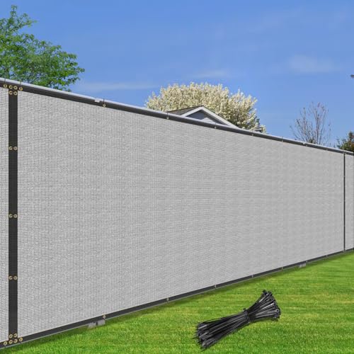 Coarbor Black 5' FT Height Privacy Fence Screen Mesh with Brass Grommets 130GSM NO Zip