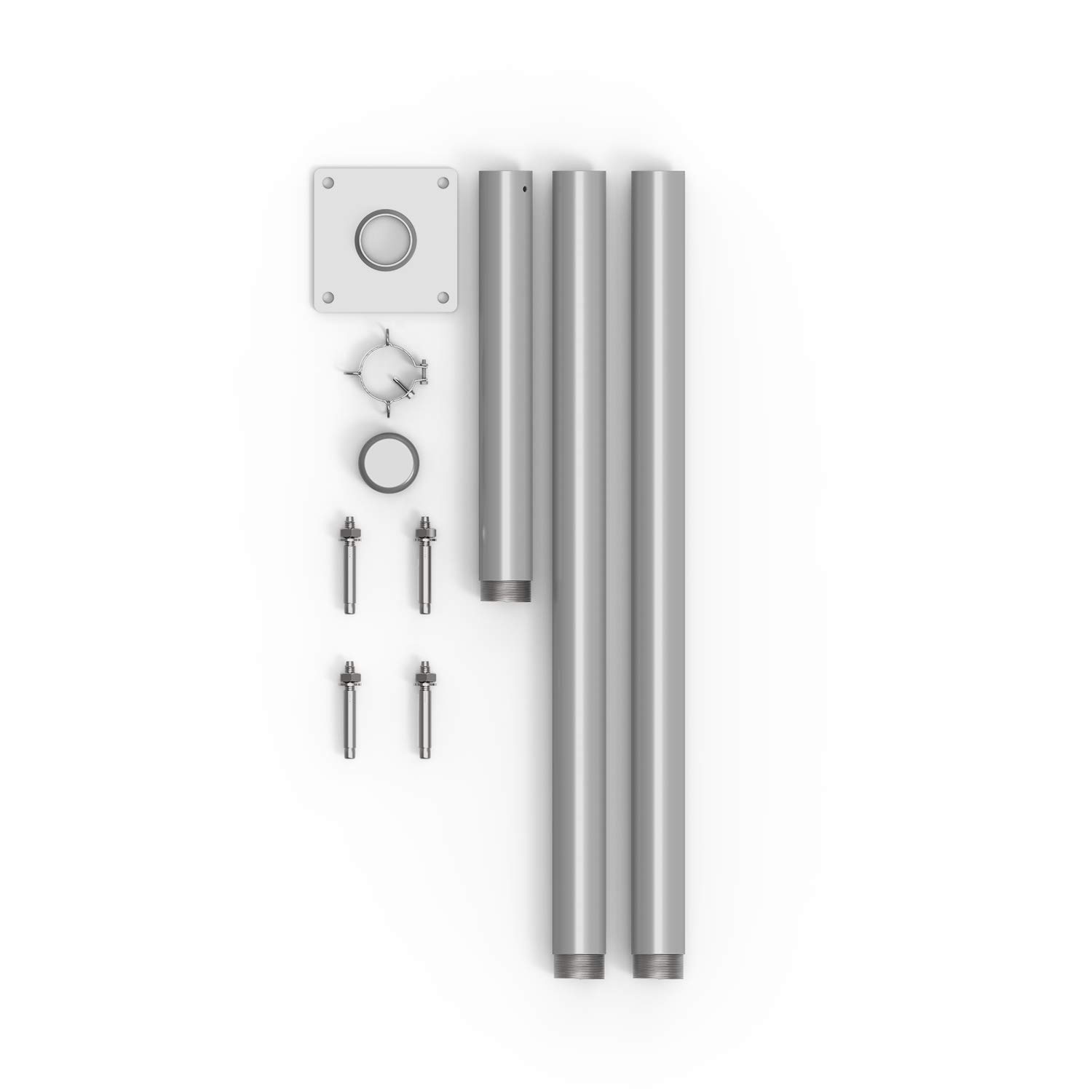 Coarbor 3-Section 10' Steel Pole Post Kit for Sun Shade Sail String Lights Canopy Tent Deck Concrete Mount 3 Inch OD
