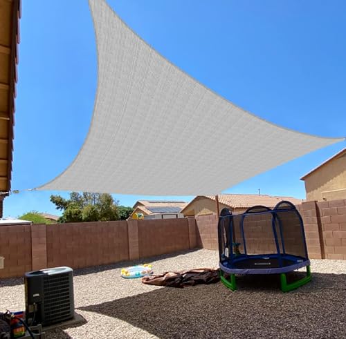 Coarbor Reinforced Wire Sun Shade Sail Cover for Patio Backyard Deck Yard Pool with Stainless Steel Corners Steel Wire Rope Edges Pergola Porch Shade Sail Commercial Grade