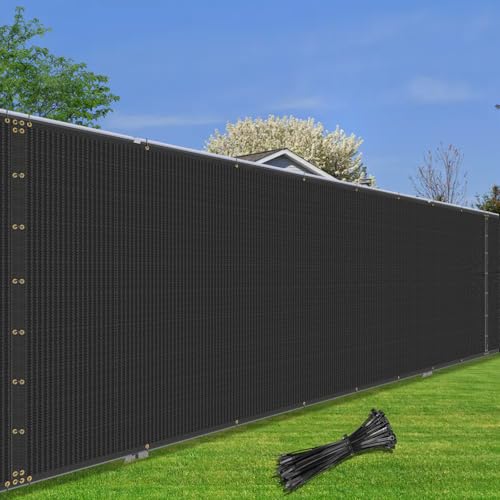 Coarbor 8FT Height Privacy Fence Screen 90% Blockage Heavy Duty Fencing Mesh Net Cover with Brass Grommets for Outdoor Garden Yard Backyard 130GSM With Zip