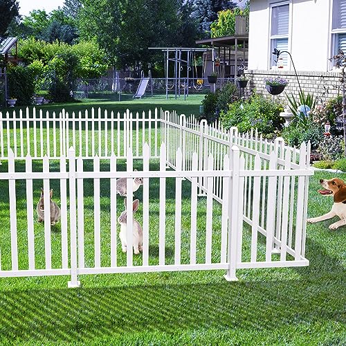 Coarbor Garden Decorative Fence Panel Garden Fencing for Yard Border Vinyl Outdoor Fence Pet Barrier Temporary Small Dog Fence