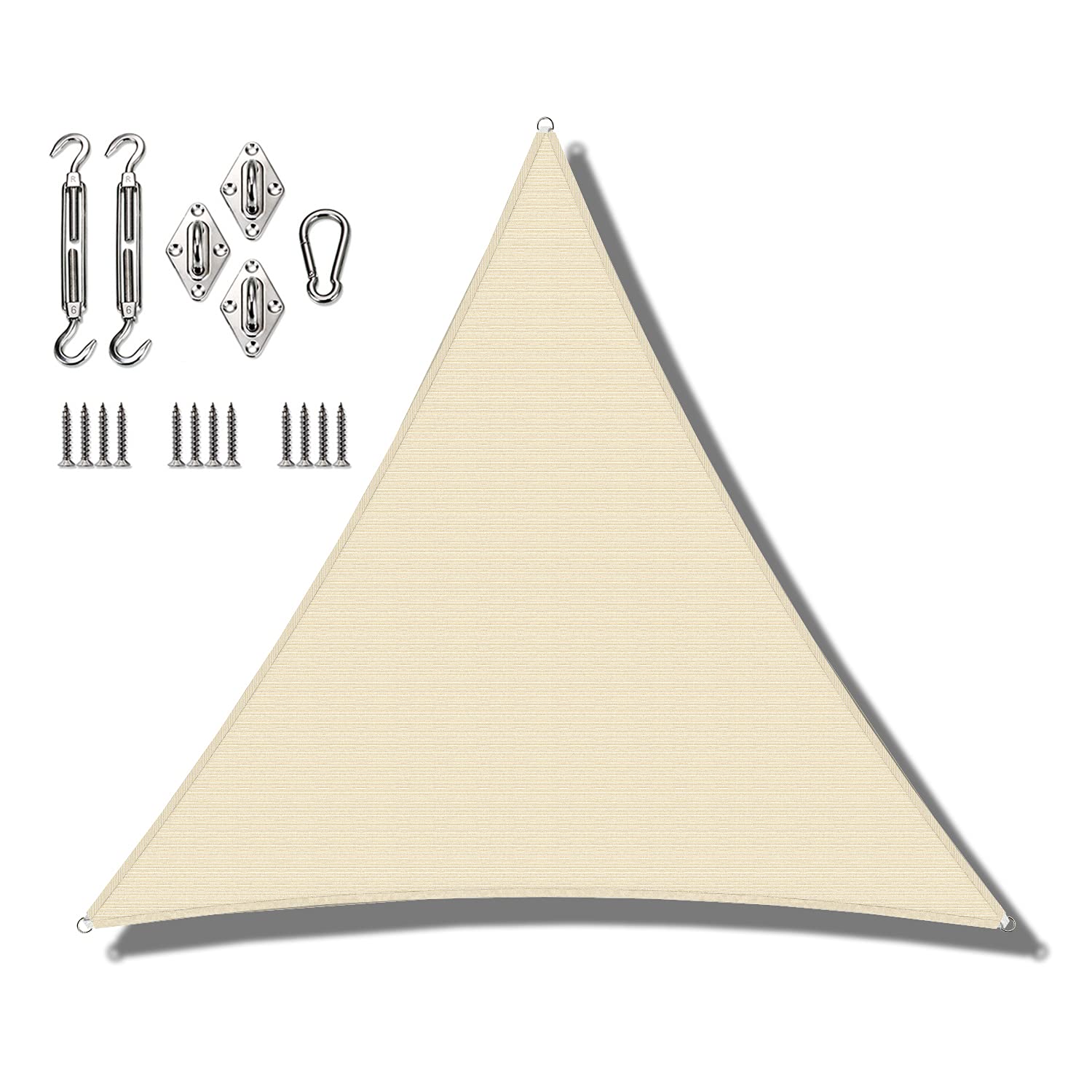 Coarbor 8'x8'x8' Triangle Sun Shade Sail with Hardware kit Perfect for Patio Deck Yard Outdoor Garden Permeable sunshine Block Shade Cover-Blue -Make to Order
