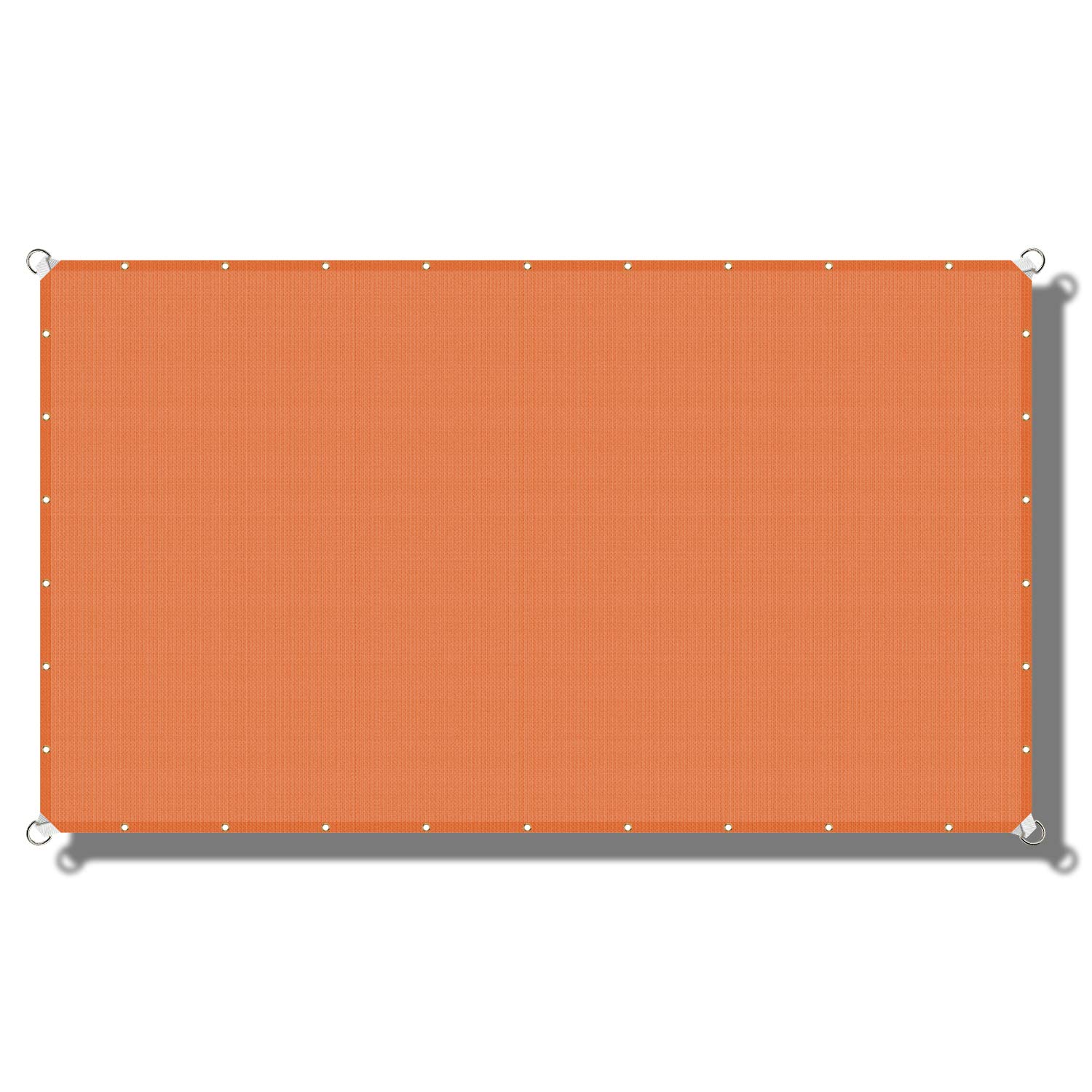 Coarbor Straight Edge Sun Shade Sail 240GSM Grommets Red Orange