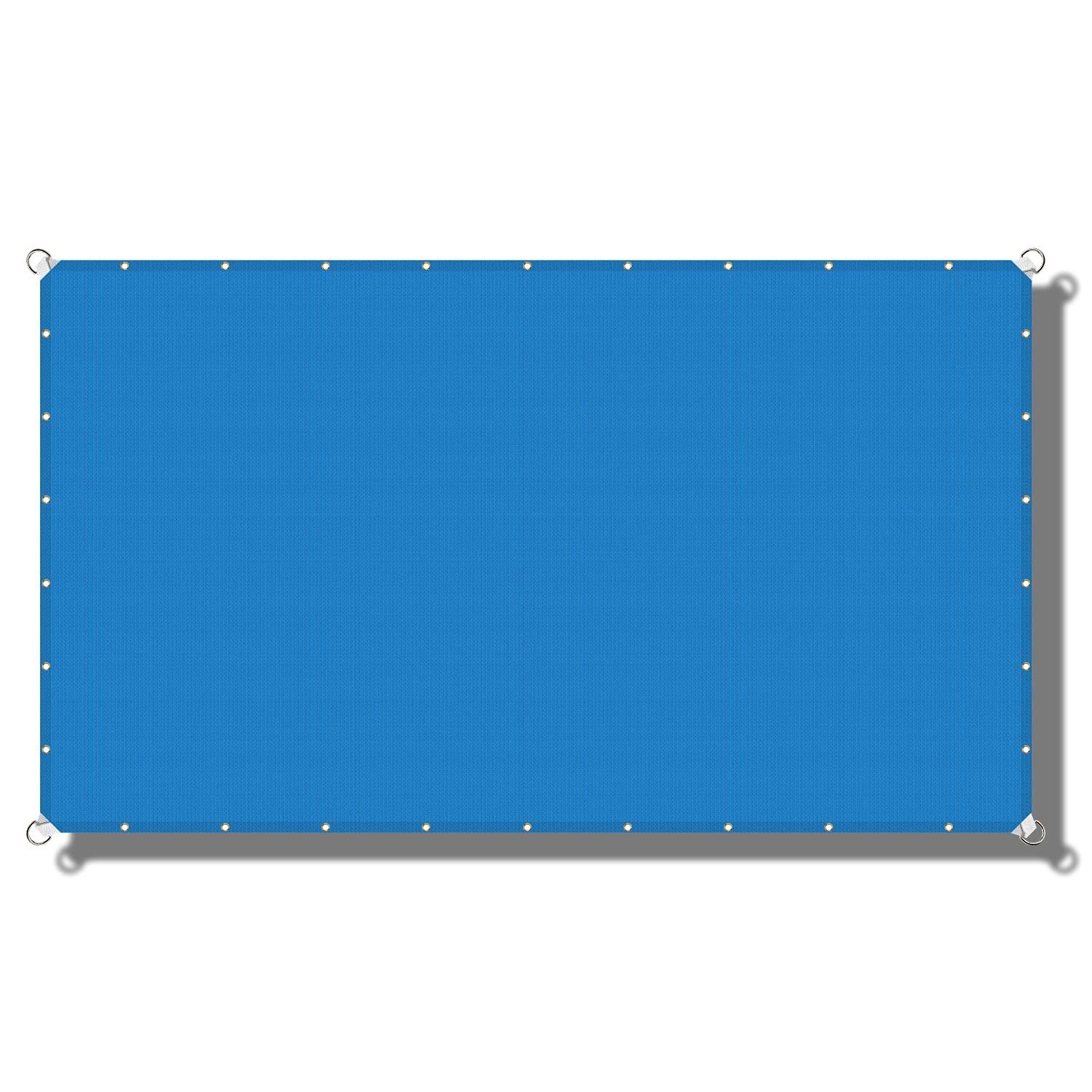 Coarbor Straight Edge brown Blue Brown Sun Shade Sail for Pergola Patio Gazebo Pool Awning Canopy Shade Block Direct Sunlight Grommets Placed All Edges