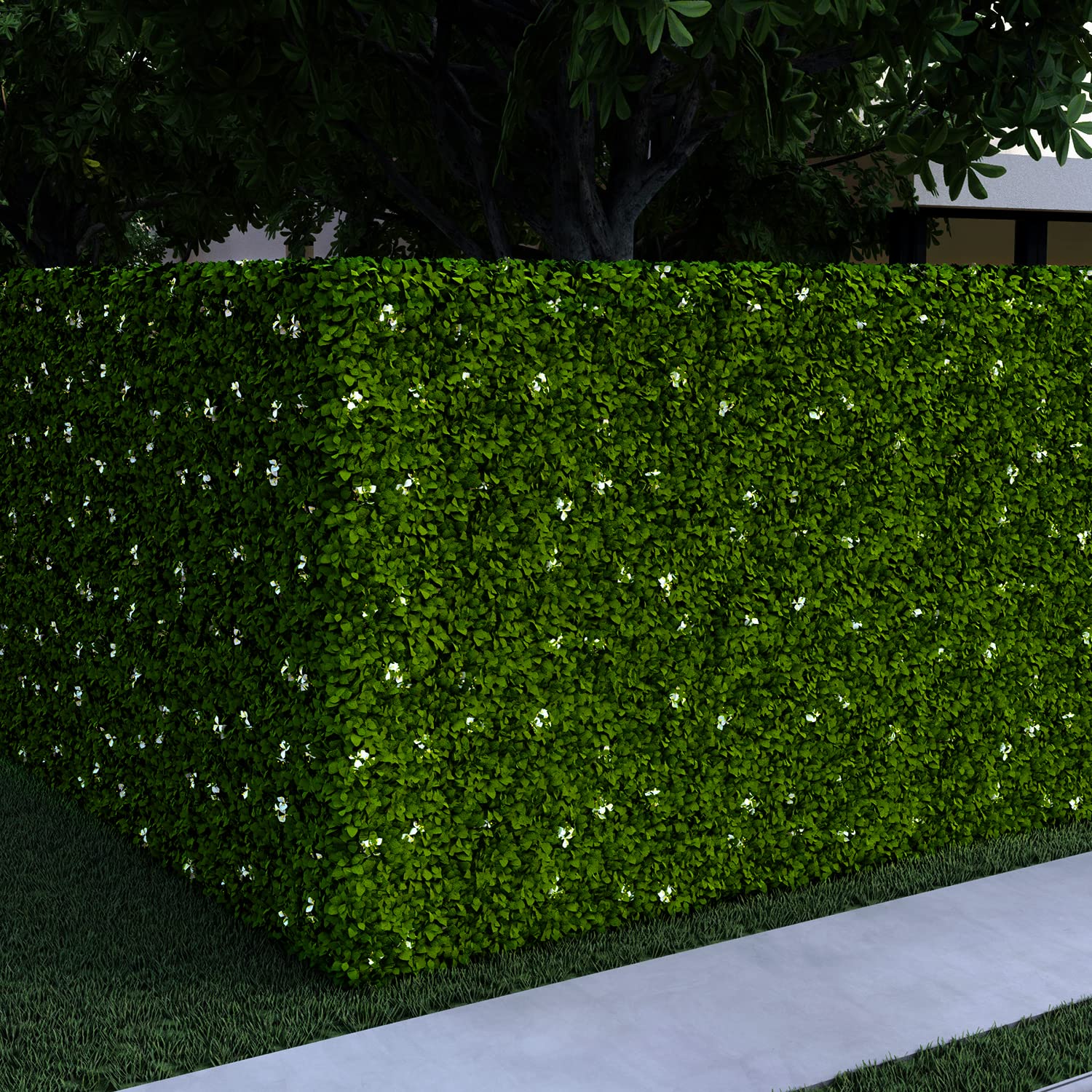 Coarbor Artificial Hedge Wall Greenery Topiary Panel Foliage Interior Divider Privacy Fence 40''x80'' Fake Hedging Plant Bushes Hedge Gardenia for Backyard Balcony Deck