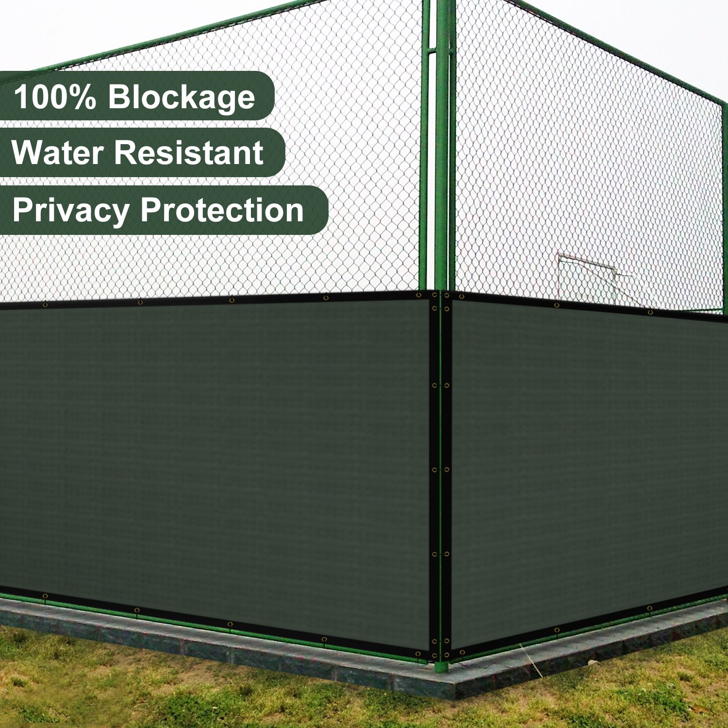Coarbor Beige Vinyl Coated Polyester (PVC) Mesh Privacy Fence Screen Fencing for Back Yard Deck Patio Garden Barrier Blocker 100% Blockage With Gommets on Edges 450GSM Make To Order
