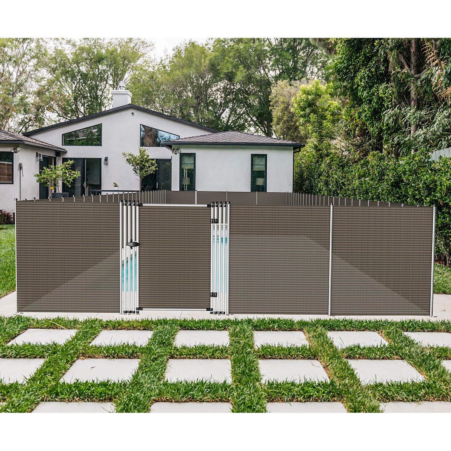 Coarbor Removable Privacy Fence for Inground Above Ground Pools Safety Temporary Privacy Fencing for Backyard Yard Deck Garden Patio 4’Hx16’L