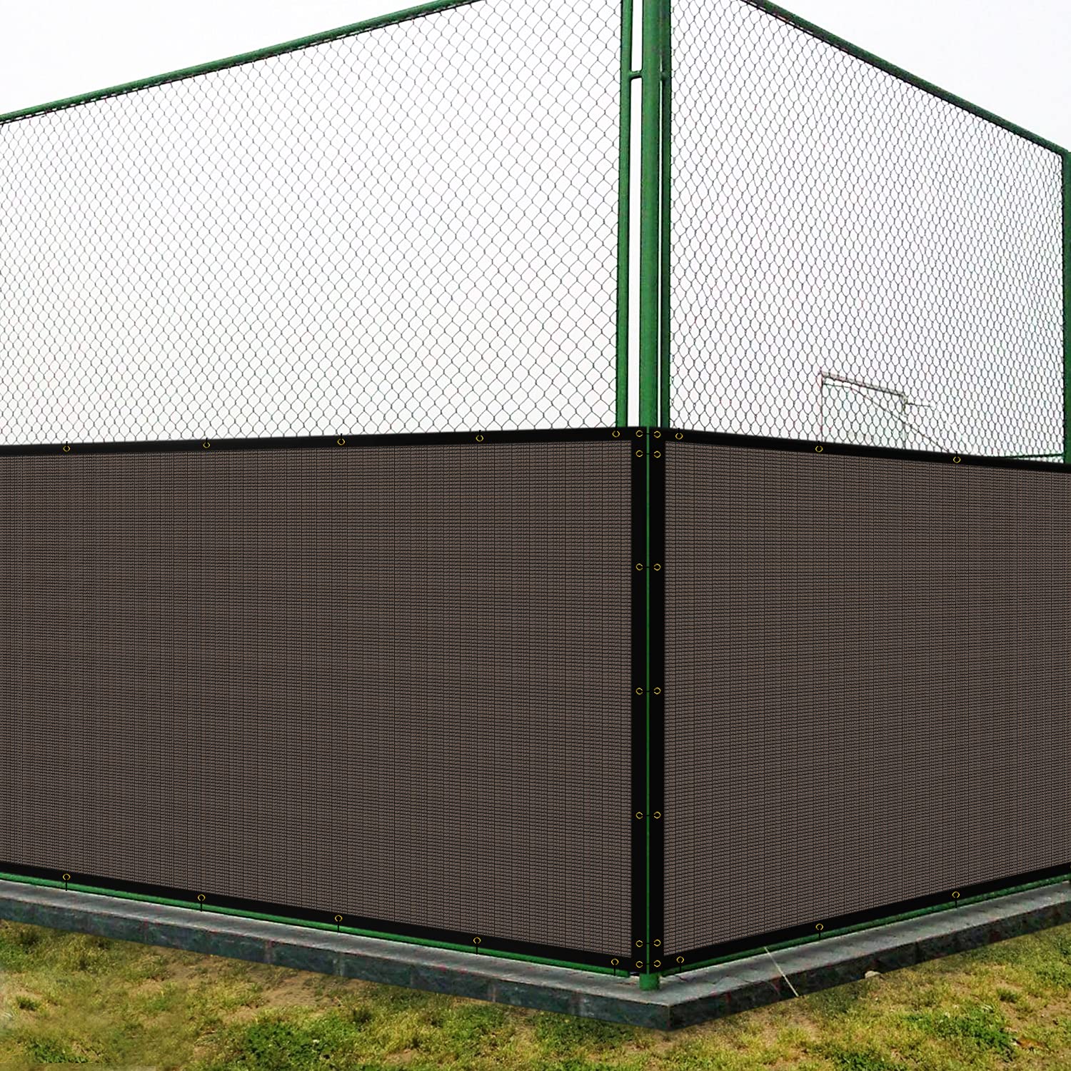 Coarbor Privacy Fence Screen for Balcony Deck Metal Wooden Fence Yard Heavy Duty 180GSM Brown