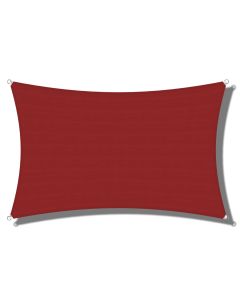 Coarbor 15'x22' Sun Shade Sail Waterproof Canopy with Hardware Kit Rectangle Sunshine Block Polyester for Pergola Carport Awning Patio Yard Deck- Red