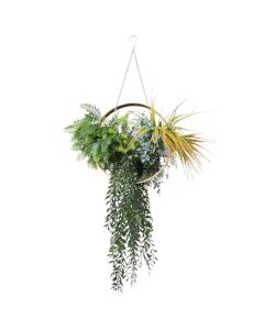 Artificial Hanging Plants Metal Ring Hanging Plants Flowers Plants Indoor Outdoor Hanging Decor - Customizable with Item package quantity and Color