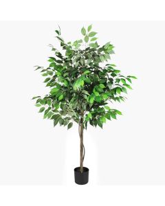 Artificial Ficus Tree with Planter Fake Plants Faux Tree Indoor for Home Decor Living Room Decor - Customizable with Item package quantity and Size