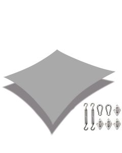 Coarbor 24'x24' Sun Shade Sail Waterproof Canopy with Hardware Kit Rectangle Sunshine Block Polyester for Pergola Carport Awning Patio Yard Deck- Light Grey