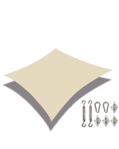 Coarbor 24'x24' Sun Shade Sail Waterproof Canopy with Hardware Kit Rectangle Sunshine Block Polyester for Pergola Carport Awning Patio Yard Deck- Beige