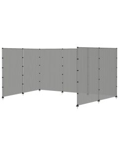 Coarbor Outdoor Privacy Fence Dogs Pool Fence Wood Concrete Mount Freestanding Privacy Screen Fencing with Bolts Poles Fabric Outside Deck Yard Barrier Fence Hollow Grey 6'x99'