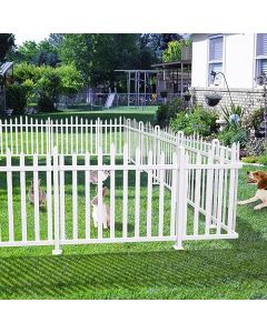 Coarbor Garden Decorative Fence Panel Garden Fencing for Yard Border Vinyl Outdoor Fence Pet Barrier Temporary Small Dog Fence - Customizable with Size,Color and Number of Items