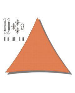 Coarbor 24'x24'x24' Triangle Sun Shade Sail with Hardware kit Perfect for Patio Deck Yard Outdoor Garden Permeable sunshine Block Shade Cover-Orange