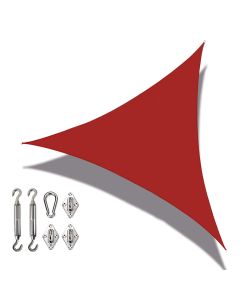 Coarbor Waterproof 24'x24'x24' Sun Shade Sail Canopy Cover Triangle with Hardware Kit Polyester for Pergola Carport Awning Patio Deck Yard- Red