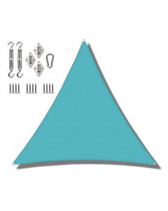 Coarbor 19'x19'x19' Triangle Sun Shade Sail with Hardware kit Perfect for Patio Deck Yard Outdoor Garden Permeable sunshine Block Shade Cover-Turquoise Green