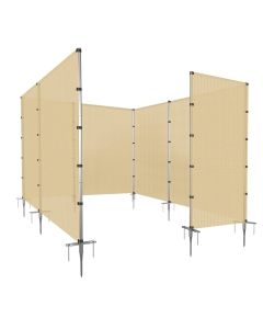 Coarbor Outdoor Removable Privacy Fence Fencing Panel for Pools Dogs Backyard Chicken Fence with Spikes Poles Veggie Garden Yard Barrier Border Fence Hollow Beige 6'x99'