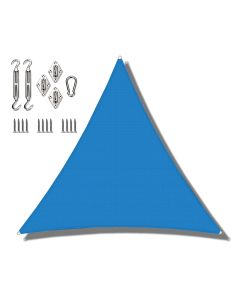 Coarbor 24'x24'x24' Triangle Sun Shade Sail with Hardware kit Perfect for Patio Deck Yard Outdoor Garden Permeable sunshine Block Shade Cover-Blue