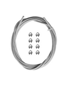 Coarbor Heavy Duty Wire Rope and 8 Pcs Clips, Wire Cable - Customizable with Size and Color