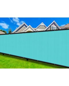 Coarbor 9'x99' Privacy Fence Screen Cover Mesh Blocker with Brass Grommets 180GSM Heavy Duty Fencing for Outdoor Back Yard Patio and Deck Backyard Garden Blocking Neighbor Turquoise Green