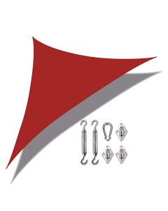 Coarbor Waterproof 24'x24'x33.9' Red Sun Shade Sail Right Triangle Canopy Fabric Shade Cover with Hardware Kit Polyester for Deck Pergola Carport Patio Yard
