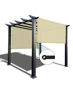 Coarbor 10'x40' Outdoor Pergola Universal Replacement Shade Cover Canopy with Grommets Weight Rods Shade Screen Panel for Patio Deck Backyard Gazebo Pergola Porch Beige