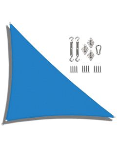 Coarbor 24'x24'x33.9' Right Triangle Sun Shade Sail Perfect for Patio Yard Deck Outdoor Garden with Hardware Kit sunshine Block Shade Cover Canopy-Blue