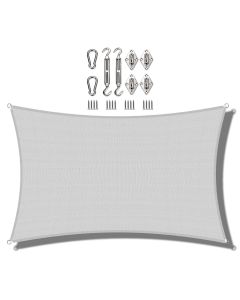 Coarbor 23'x24' Sun Shade Sail with Hardware Kit Rectangle Light Grey sunshine Block Fabric Canopy Shade Cover Perfect for Patio Deck Yard Outdoor Garden