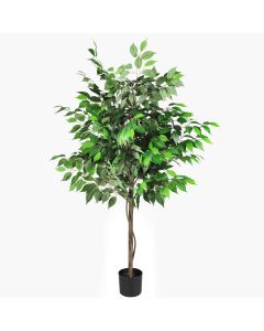 Artificial Ficus Tree with Planter Fake Plants 5ft Faux Tree Indoor for Home Decor Living Room Decor