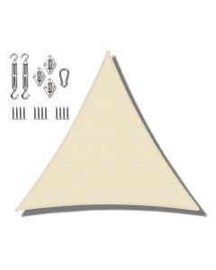 Coarbor 24'x24'x24' Triangle Sun Shade Sail with Hardware kit Perfect for Patio Deck Yard Outdoor Garden Permeable sunshine Block Shade Cover-Beige