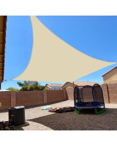 Coarbor 48'x48' Reinforced Wire Sun Shade Sail Rectangle Heavy Duty Strengthen Canopy Cover with A Ring Steel Cable Wire for Patio Backyard Deck Yard Garden Pergola Porch, Beige
