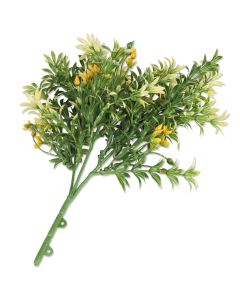 Coarbor 1 PC Artificial Bushes Plastic Artificial Flowers Fake Outdoor Plants for Home Kitchen Party Flowers Arrangement Wedding Decorations, Green Yellow