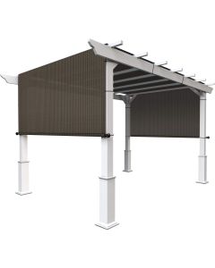 SHINPORT 10'x16' Canopy Pergola Replacement Shade Cover Privacy Patio Shade Screen for Patio Deck Backyard Gazebo Pergola, Brown