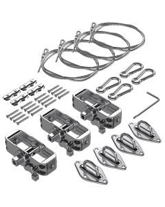 Coarbor Sunshade Sails Hardware Kit, Heavy Duty Sun Shade Sail Accessories, 24' Long Stainless Steel Wire Awning Attachment Tightener Set for Rectangle Deck Patio Cover