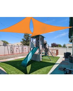 Coarbor 16'x16'x16' Sun Shade Sail Triangle Heavy Duty Fabric Cloth Screen for Patio Garden Yard Deck Pergola Canopy Water Permeable & UV Resistant (Orange)