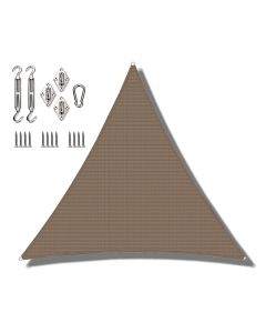Coarbor 24'x24'x24' Triangle Sun Shade Sail with Hardware kit Perfect for Patio Deck Yard Outdoor Garden Permeable sunshine Block Shade Cover-Brown