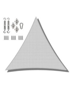 Coarbor 24'x24'x24' Triangle Sun Shade Sail with Hardware kit Perfect for Patio Deck Yard Outdoor Garden Permeable sunshine Block Shade Cover-Light Grey