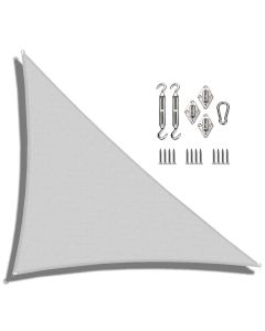 Coarbor 24'x24'x33.9' Right Triangle Sun Shade Sail Perfect for Patio Yard Deck Outdoor Garden with Hardware Kit sunshine Block Shade Cover Canopy-Light Grey