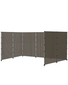 Coarbor Outdoor Privacy Fence Dogs Pool Fence Wood Concrete Mount Freestanding Privacy Screen Fencing with Bolts Poles Fabric Outside Deck Yard Barrier Fence Hollow Brown 6'x99'