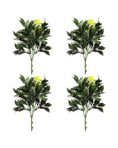 Coarbor 4 PCS Artificial Bushes Plastic Artificial Flowers Fake Outdoor Plants for Home Kitchen Party Flowers Arrangement Wedding Decorations, Green