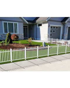 Coarbor 2 Sets 84"Wx38.6"H Vinyl Picket Fence Panels White Straight Garden Decorative Fence for Patio Yard Border Outdoor Pet Barrier Temporary Small Dog(20x2 Pickets)
