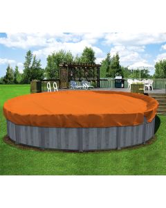 Coarbor 22' Winter Ground Pool Cover for 18' Above Ground Pools Swimming Winter Pool Cover Orange Winterizing Kit Above Ground Pool Winter Cover Tarp