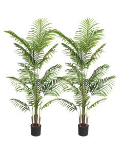 2 Pcs Artificial Palm Tree with Planter Fake Plants 6ft Faux Tree Indoor for Home Decor Living Room Decor