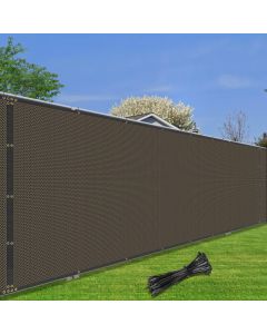 Coarbor 5' x 50' Privacy Fence Screen Heavy Duty Windscreen Fencing Mesh Shade Net Cover for Outdoor Wall Backyard Patio Deck and Porch, Brown