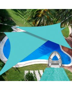 Coarbor 48'x48'x48' Sun Shade Sail A Ring Design Steel Cable Wire Reinforcement Canopy Super Heavy Duty Strengthen Shades for Outdoor Patio Deck Yard Garden-Turquoise