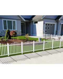 Coarbor 8 Sets 84"x34.6" Vinyl Picket Fence Panels White Scalloped PVC Garden Decorative Fence for Yard Border Vinyl Outdoor Fence Pet Barrier Temporary Small Dog Fence (20x8 Pickets)