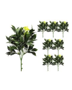 Coarbor 8 PCS Artificial Bushes Plastic Artificial Flowers Fake Outdoor Plants for Home Kitchen Party Flowers Arrangement Wedding Decorations, Green